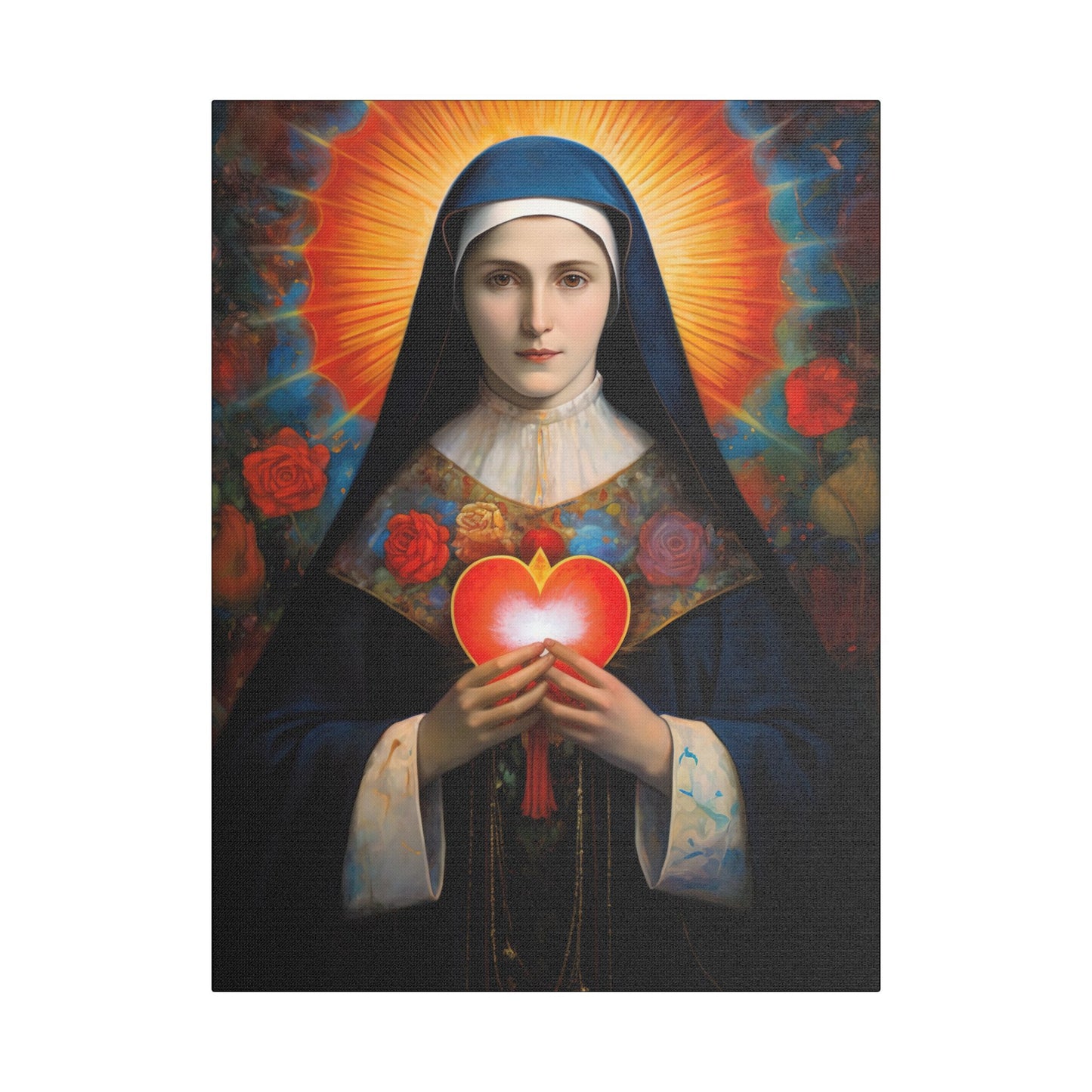 Saint Jane Frances de Chantal Canvas Print - Multiple Sizes - Catholic Home art - Museum Wrapped Canvas - Sanctified Souls Print