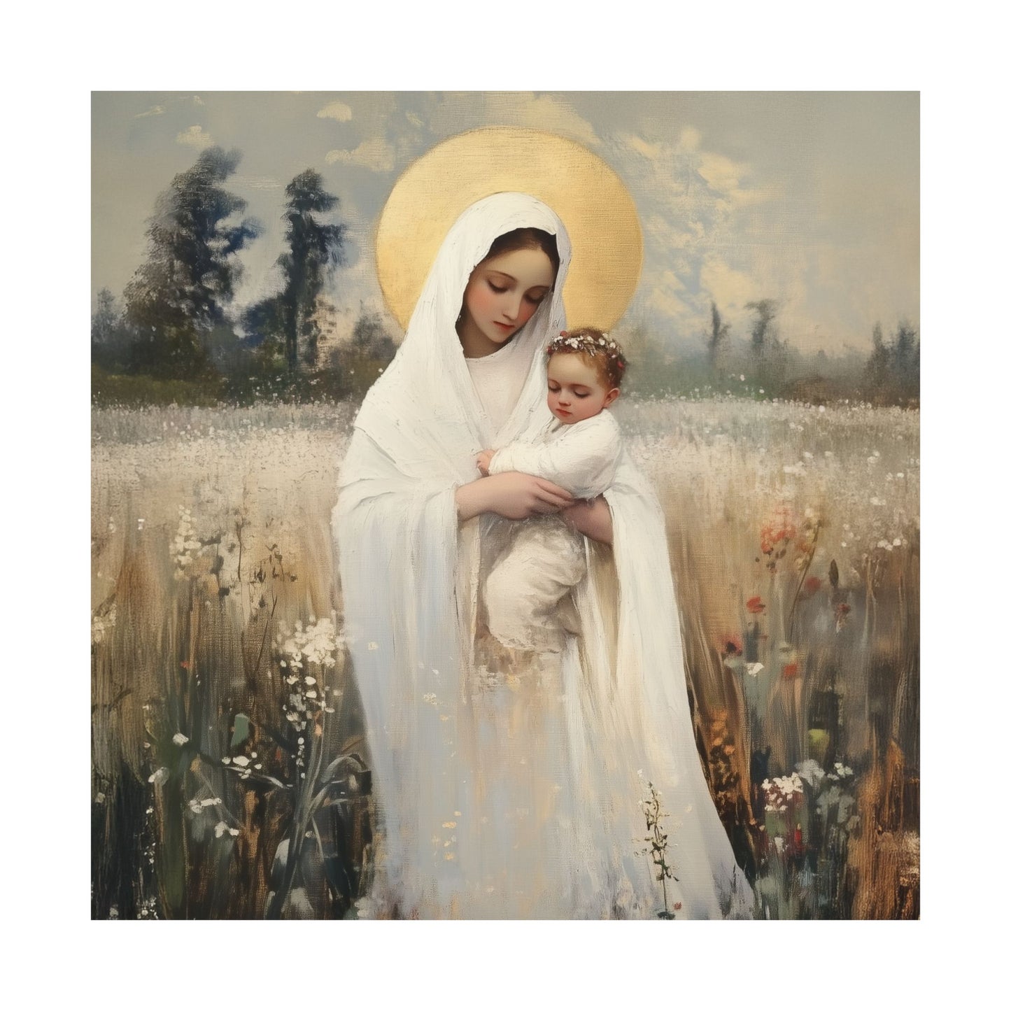 Our Lady of the Prairie - Sanctified Souls Print - Multiple Sizes - Premium Posters - Catholic Art - Christian Home