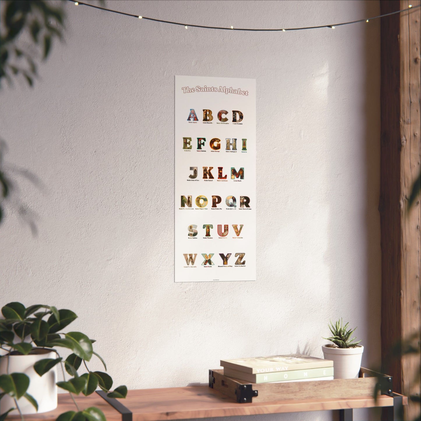 Catholic Saints ABC Print - Alphabet Poster - A to Z Saints Wall Art - Catholic Saints Chart- Classroom / Homeschool - Saints of the Church