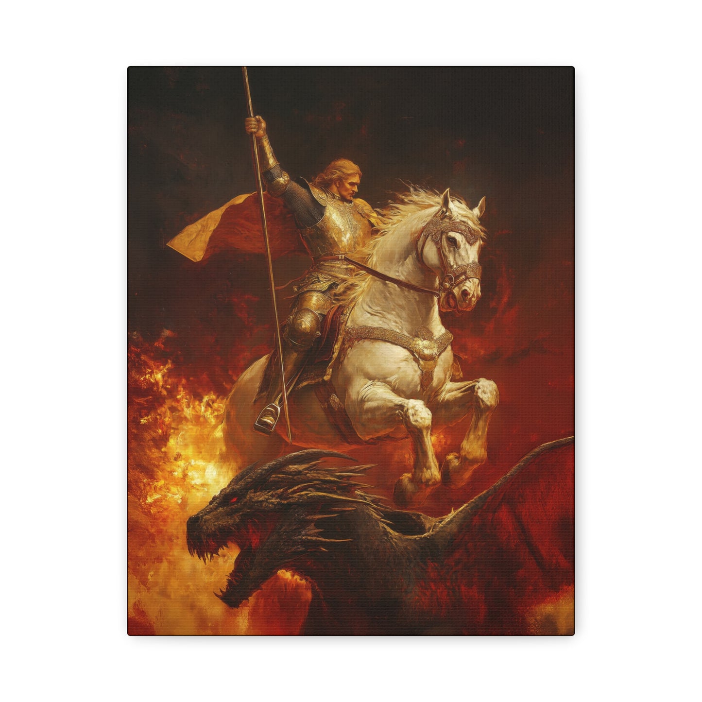 Saint George -  Museum Wrapped Canvas - Sanctified Souls Print - Religious Art for your Home - Catholic Patron Saint Art