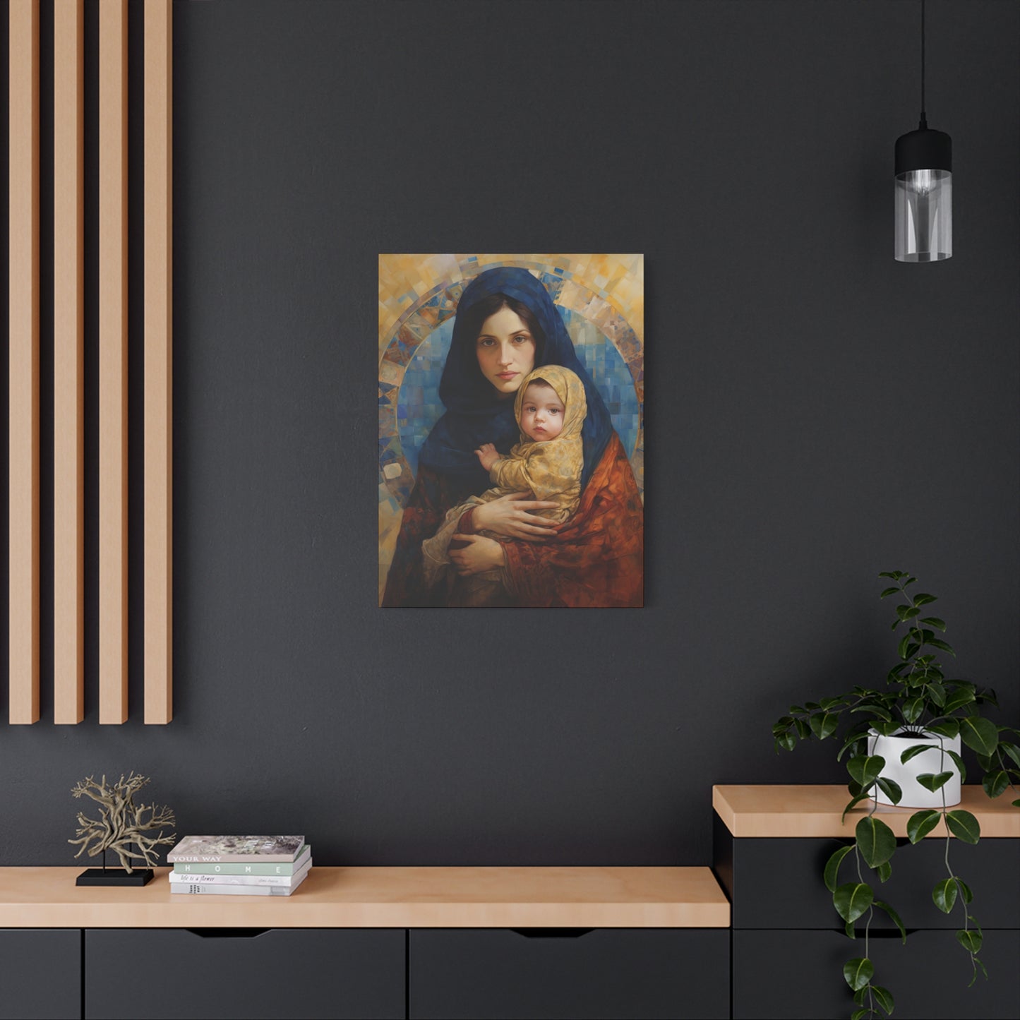 Maternal Seraph - Virgin Mary and Infant Jesus - Museum Wrapped Canvas - Religious Art for your Home - Catholic Art - Mary and Christ Child