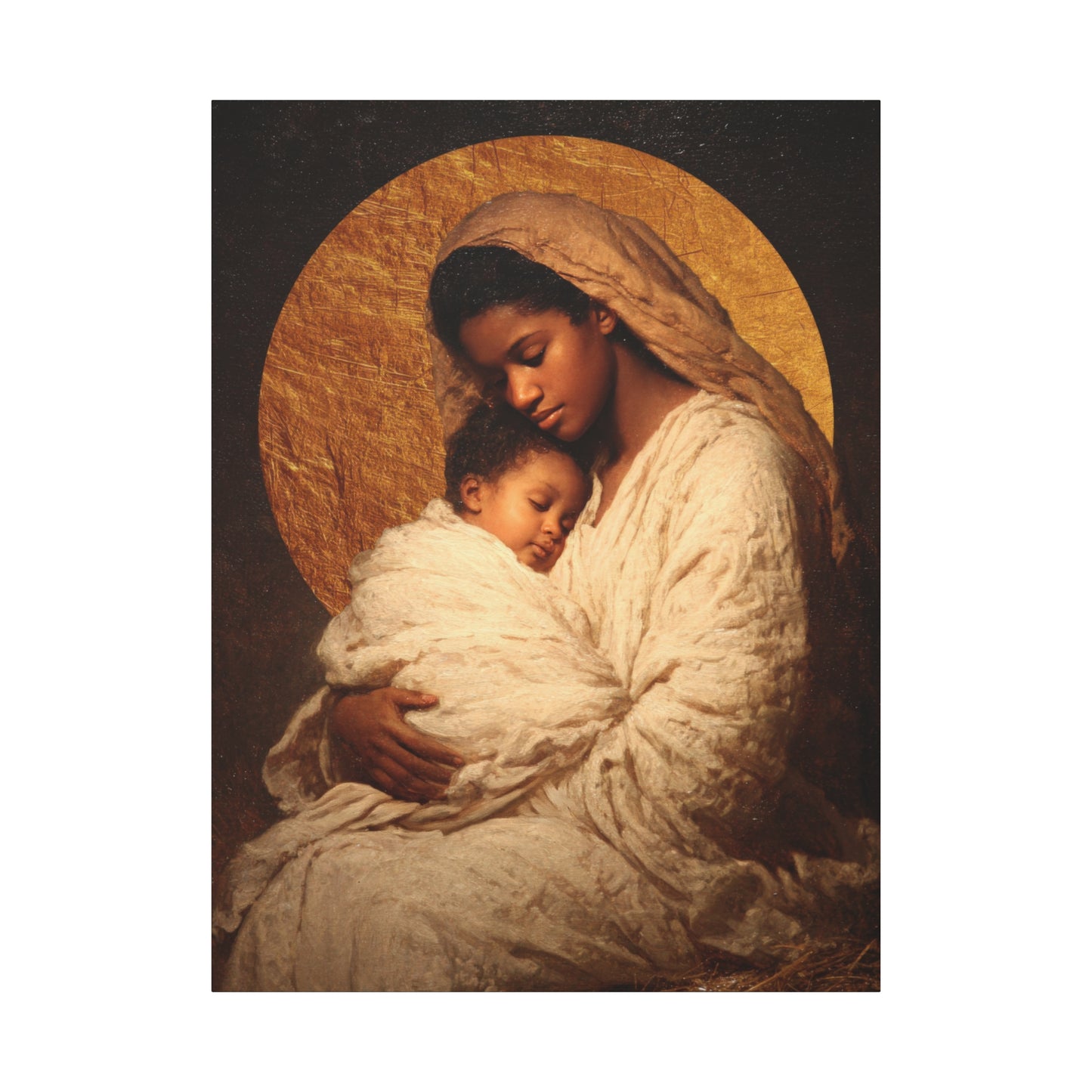 Our Lady of the Manger - Mother Mary and the Christ Child - Gallery Wrapped Canvas - Print - Religious Art for your Home - Catholic