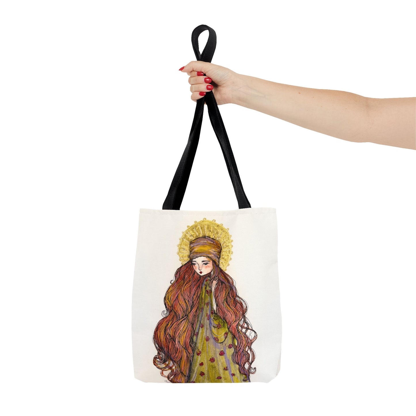 Saint Mary Magdalene Catholic Tote Bag | Christian Devotional Bag | Hand-Drawn Sacred Art Tote | Double Sided Religious Tote
