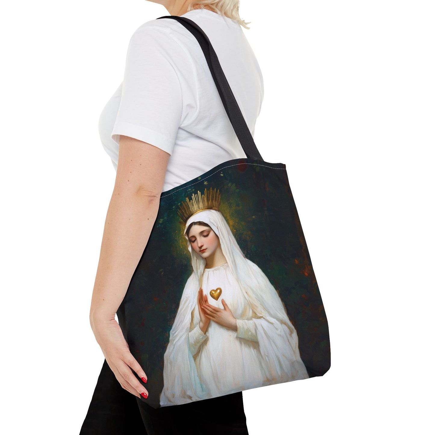 Our Lady of Beauraing - Our Lady of the Golden Heart - Marian Art - Tote Bag - Large Medium Small Faith Art Bag - Tote Purse