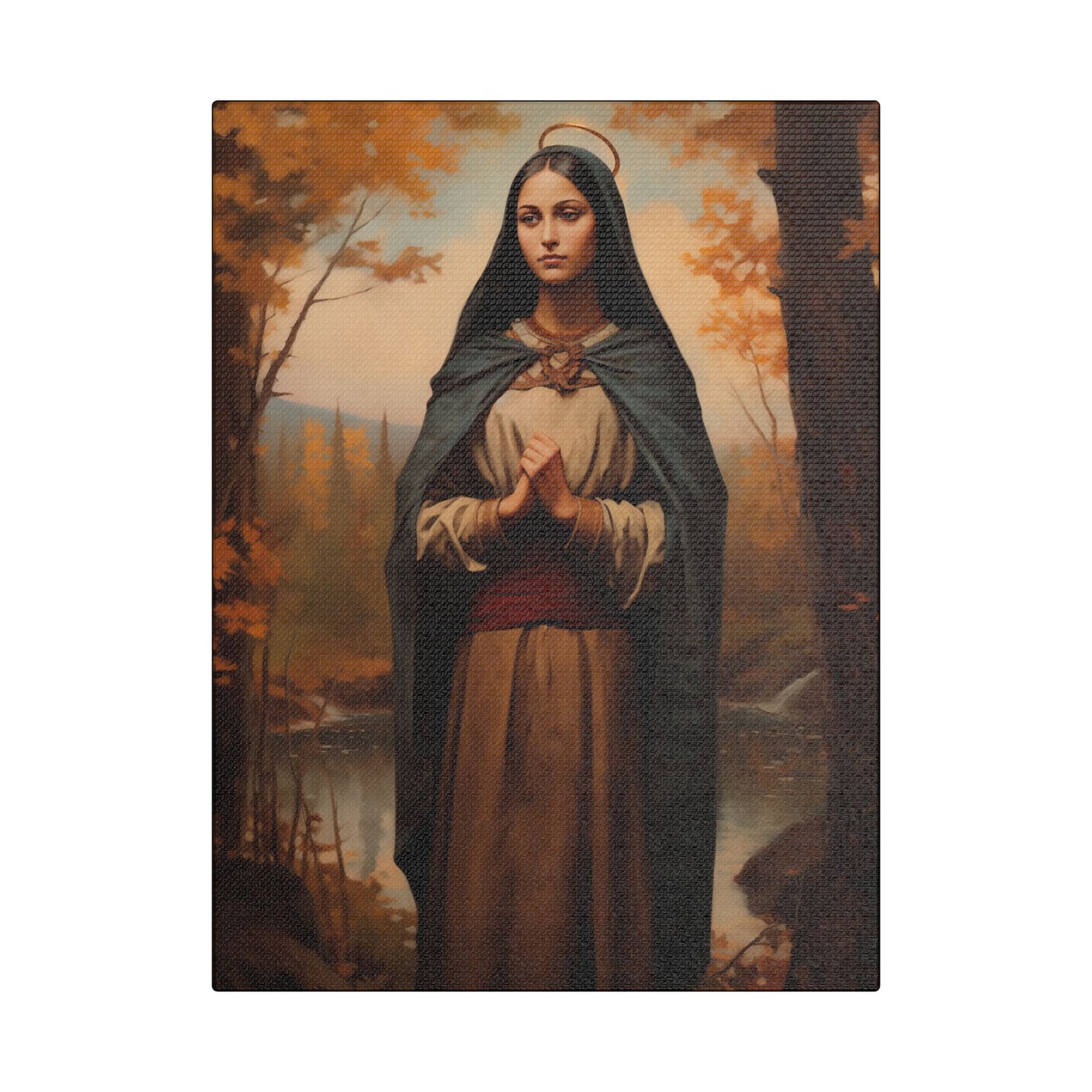 Saint Kateri Tekakwitha -  Museum Wrapped Canvas - Sanctified Souls Print - Religious Art for your Home