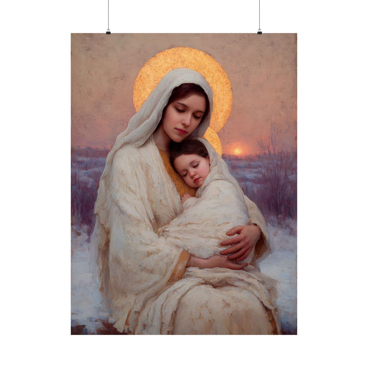 The Love That Stays - Mother Mary and the Christ Child - Sanctified Souls Print - Multiple Sizes - Premium Matte Vertical Posters