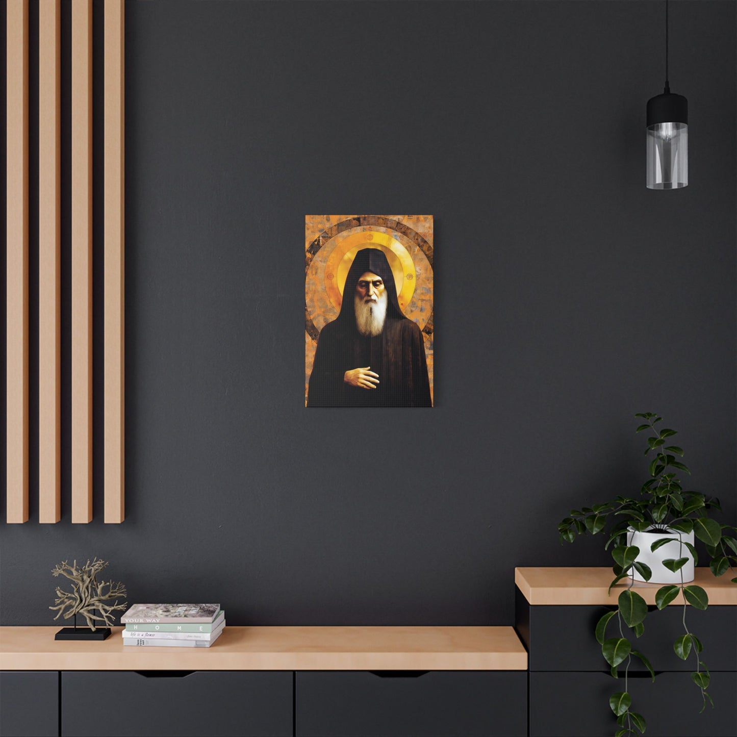 Saint Charbel Makhlouf Canvas Print - Multiple Sizes - Catholic Home art - Museum Wrapped Canvas - Sanctified Souls Print - Saint Sharbel