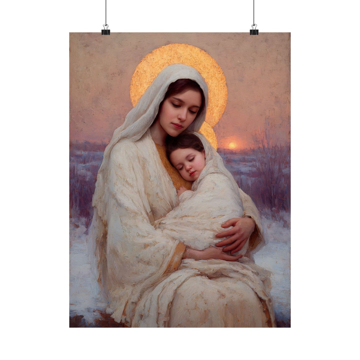 The Love That Stays - Mother Mary and the Christ Child - Sanctified Souls Print - Multiple Sizes - Premium Matte Vertical Posters