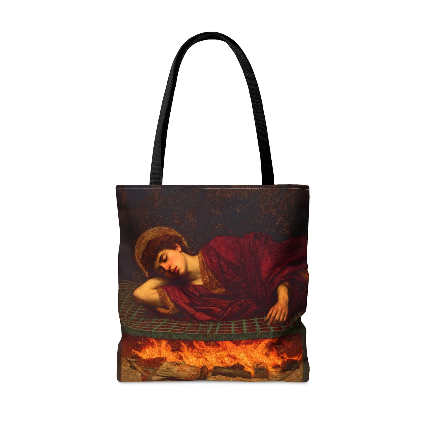 Saint Lawrence - Tote Bag - Large Medium Small Faith Art Bag - Bible Study Faith Purse - Double Sided