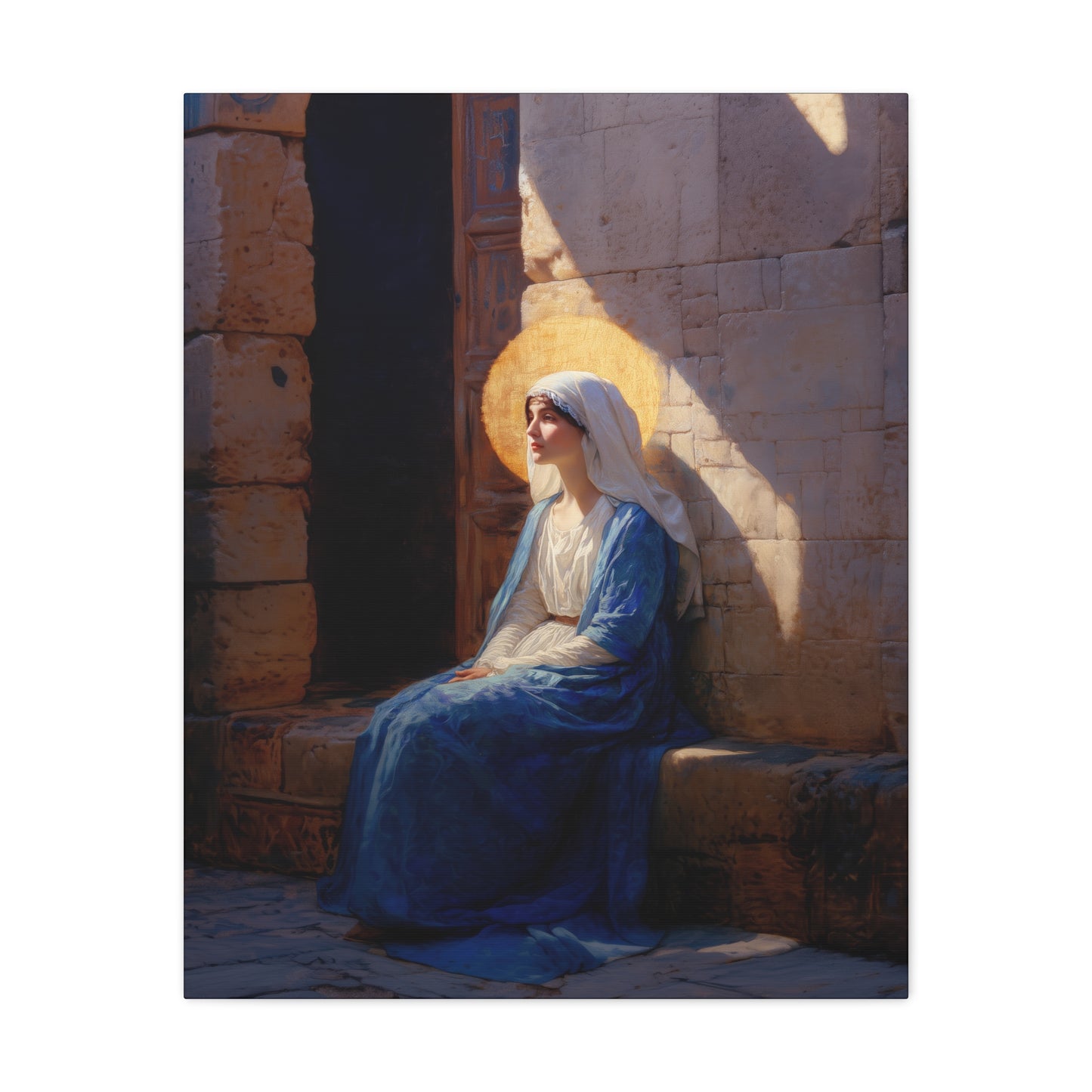 The Quiet Fiat That Split the Darkness, Mary's Yes - Gallery Wrapped Canvas - Print - Religious Art for your Home - Catholic Art