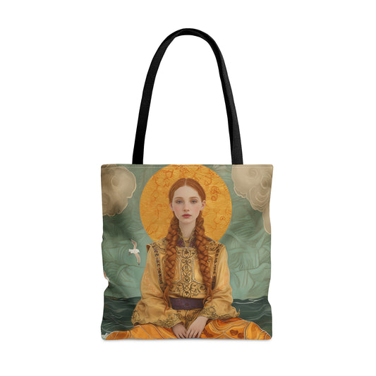 Saint Ia of Cornwall Tote Bag - Three sizes - Large Medium Small Faith Art Bag - Catholic purse - Double Sided - Patron Saint Art