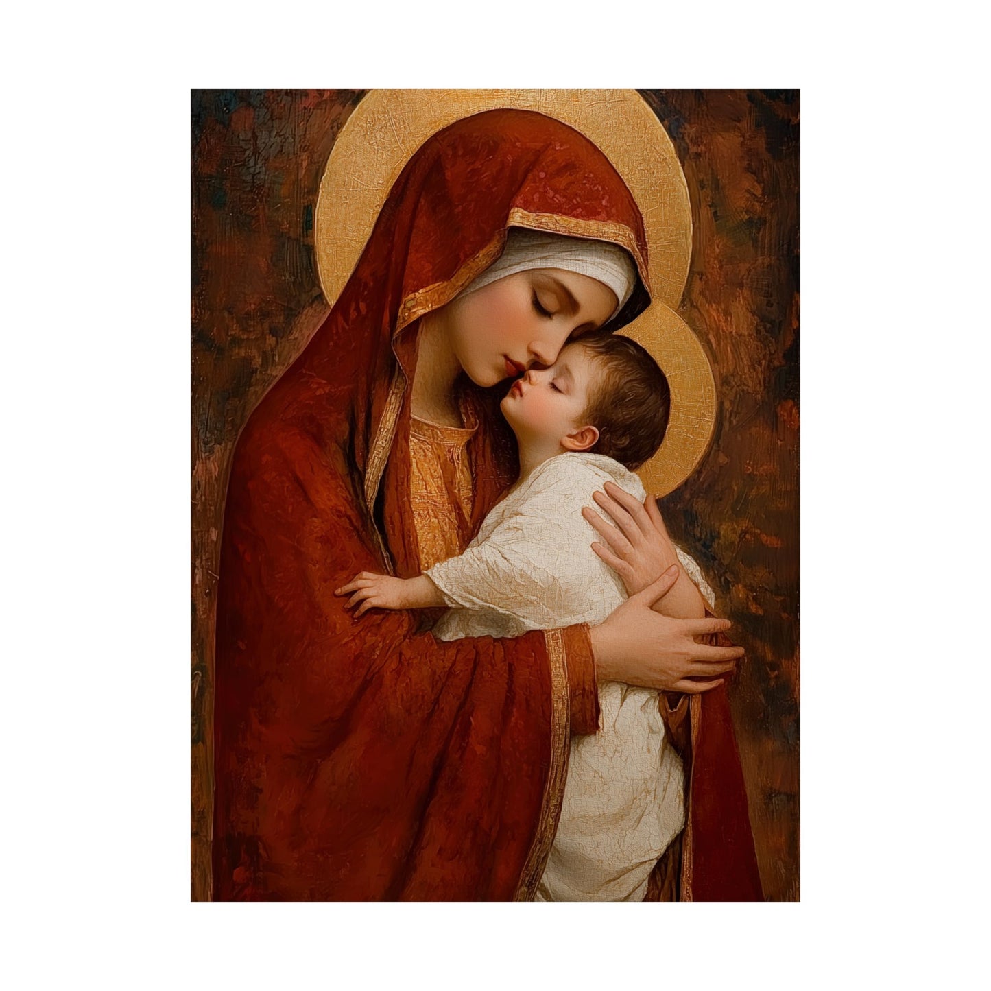 Our Lady of Tenderness - Mother Mary and the Christ Child - Marian Art - Sanctified Souls Print - Multiple Sizes - Premium Vertical Posters