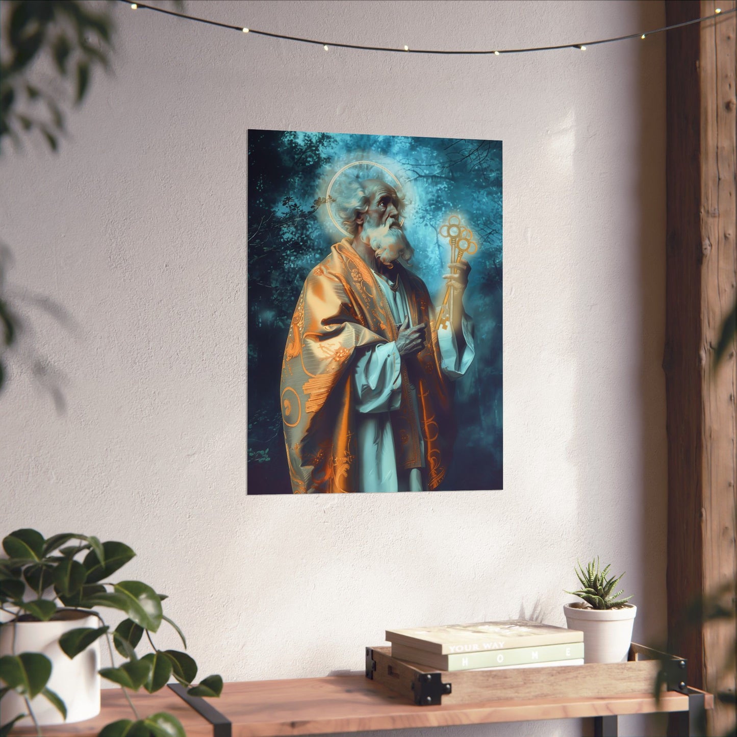Saint Peter Poster Print - Sanctified Souls Print - Multiple Sizes - Premium Posters - Catholic Art for your home - Keys to Heaven