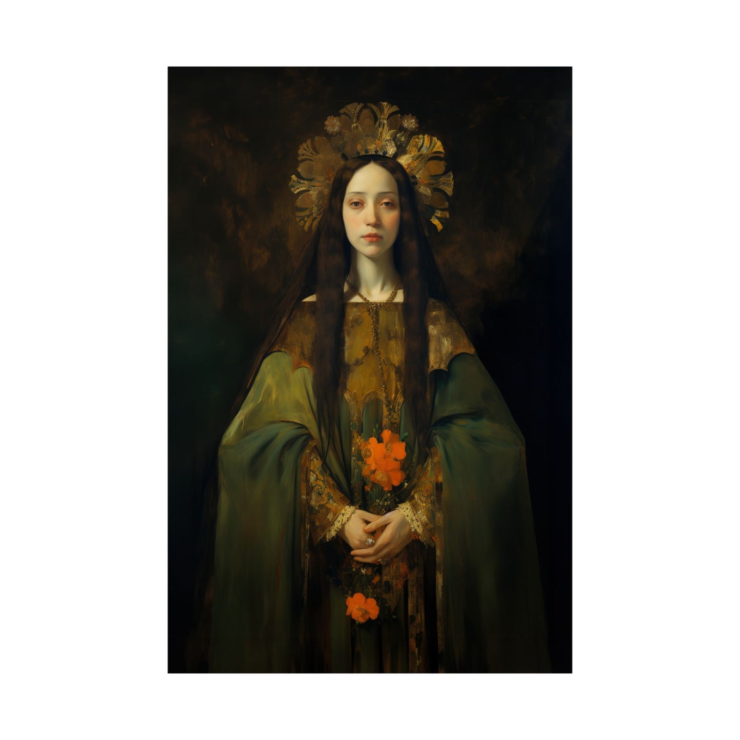 Saint Elizabeth of Portugal - Sanctified Souls Print - Multiple Sizes - Premium Matte Vertical Posters