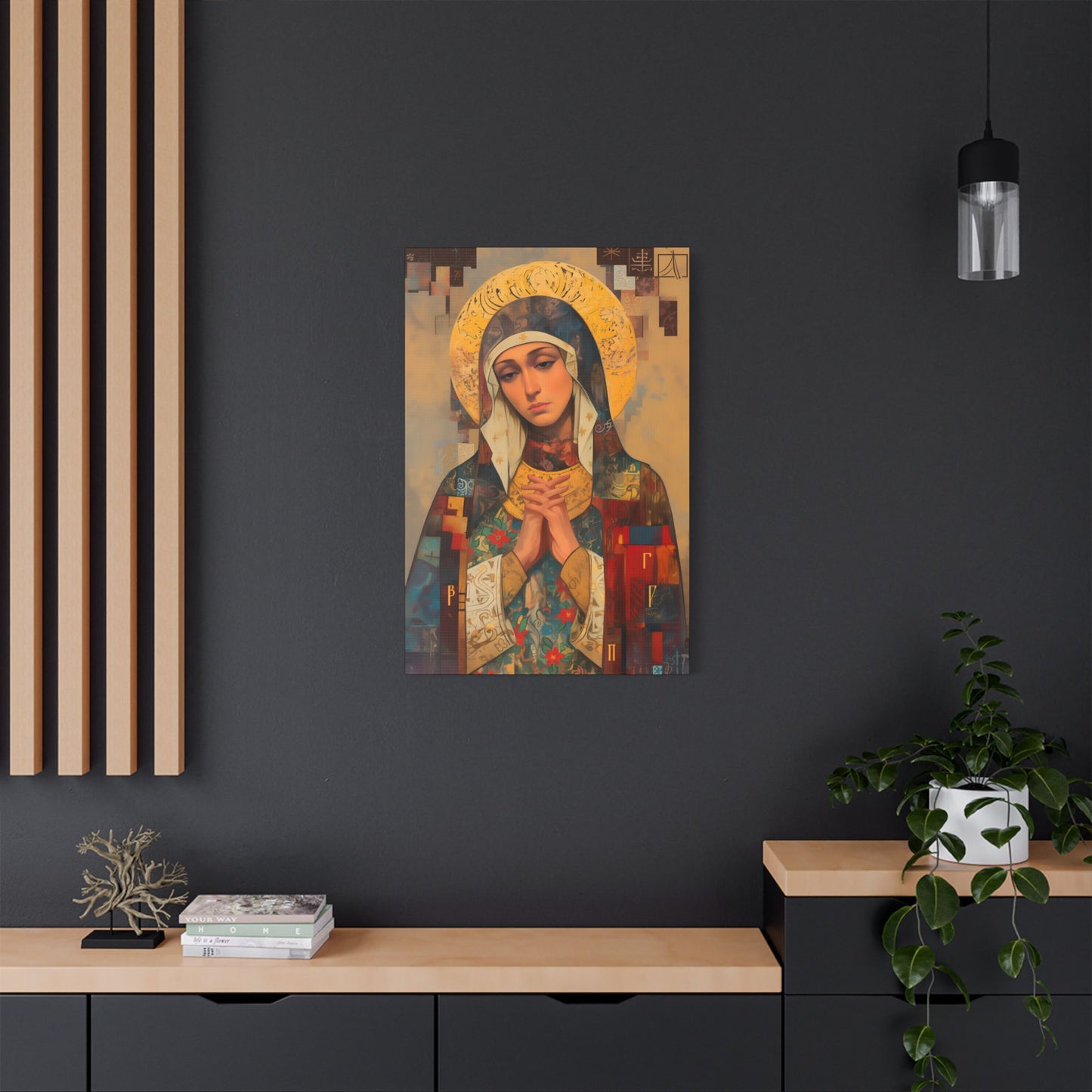 Virgin Mary - Holy Mother of Grace  - Museum Wrapped Canvas - Print - Religious Art for your Home - Catholic art print