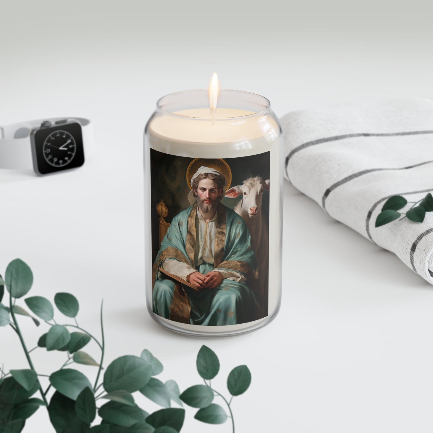 Saint Luke the Evangelist - Scented Prayer Candle, 13.75oz - Tall Size - Religious Prayer Candle - Catholic Art