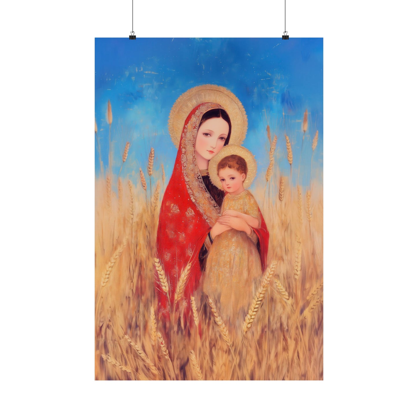 Our Lady of the Harvest - Sanctified Souls Print - Multiple Sizes - Premium Posters - Catholic Art - Christian Home