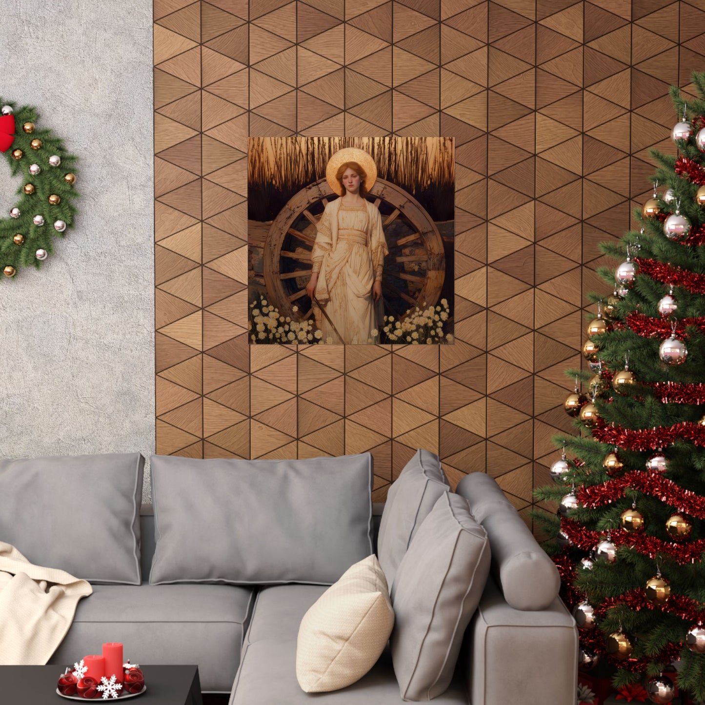 Saint Catherine of Alexandria - Sanctified Souls Print - Multiple Sizes - Premium Posters - Catholic Art - Christian Home Decor Artwork