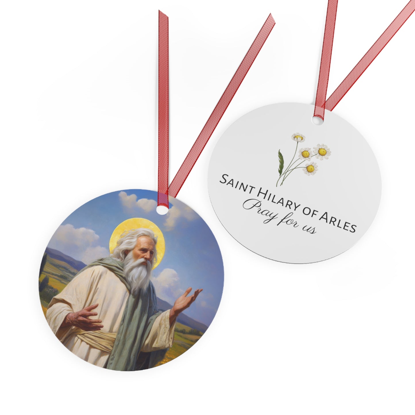 Saint Hilary of Arles - Metal Ornament - Religious Holiday Christmas Ornament and Keepsake