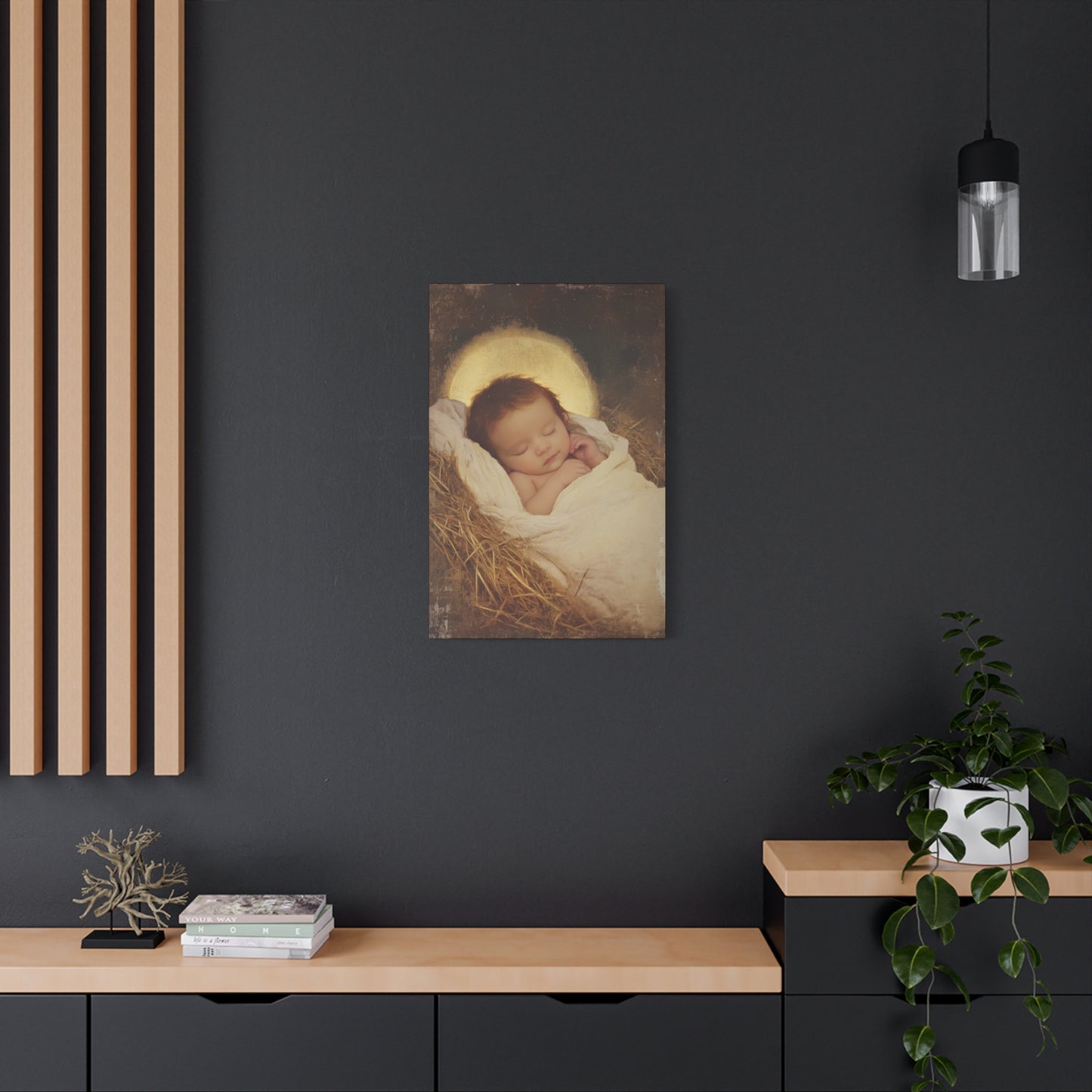 Jesus, the Newborn Light of the World - Gallery Wrapped Canvas - Print - Religious Art for your Home - Catholic Art Print