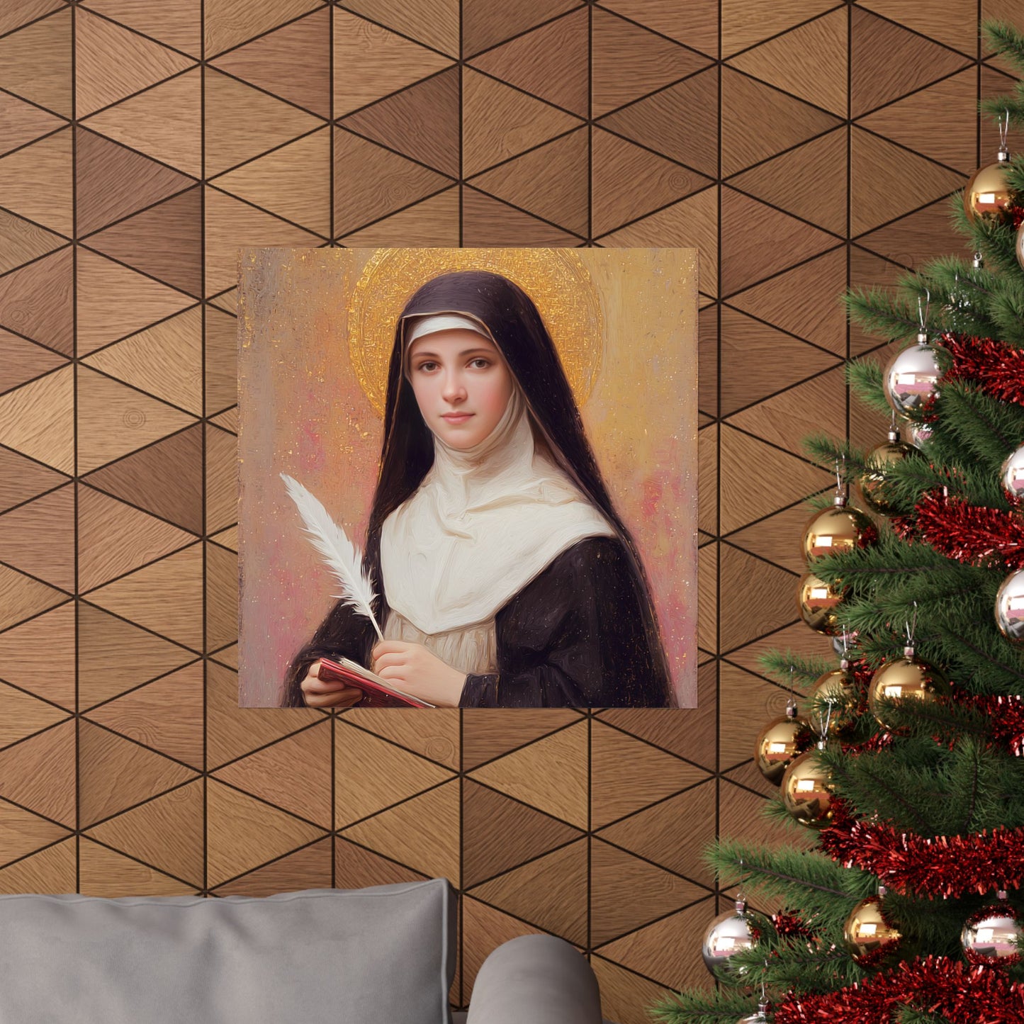 Saint Mechtildis / Mechtide of Hefta / Mechthild of Hackeborn - Sanctified Souls Print - Multiple Sizes - Premium Matte Vertical Posters