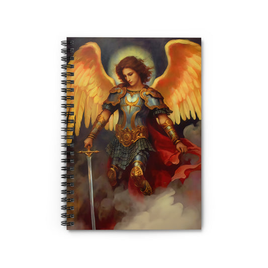 Saint Michael the Archangel Journal - Sanctified Souls Art - Religious Based Notebook - Spiral Notebook - Ruled Line