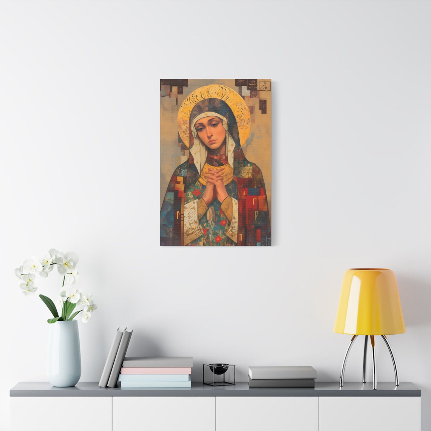 Virgin Mary - Holy Mother of Grace  - Museum Wrapped Canvas - Print - Religious Art for your Home - Catholic art print