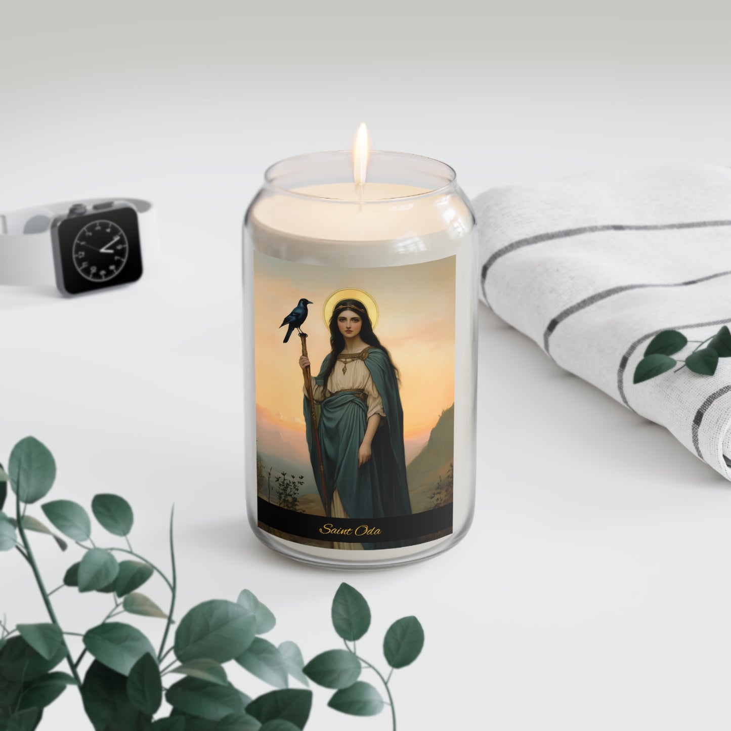 Saint Oda - Scented Prayer Candle, 13.75oz -  Candle - Catholic Art - prayer room Scented Candle - Religious Saint Art