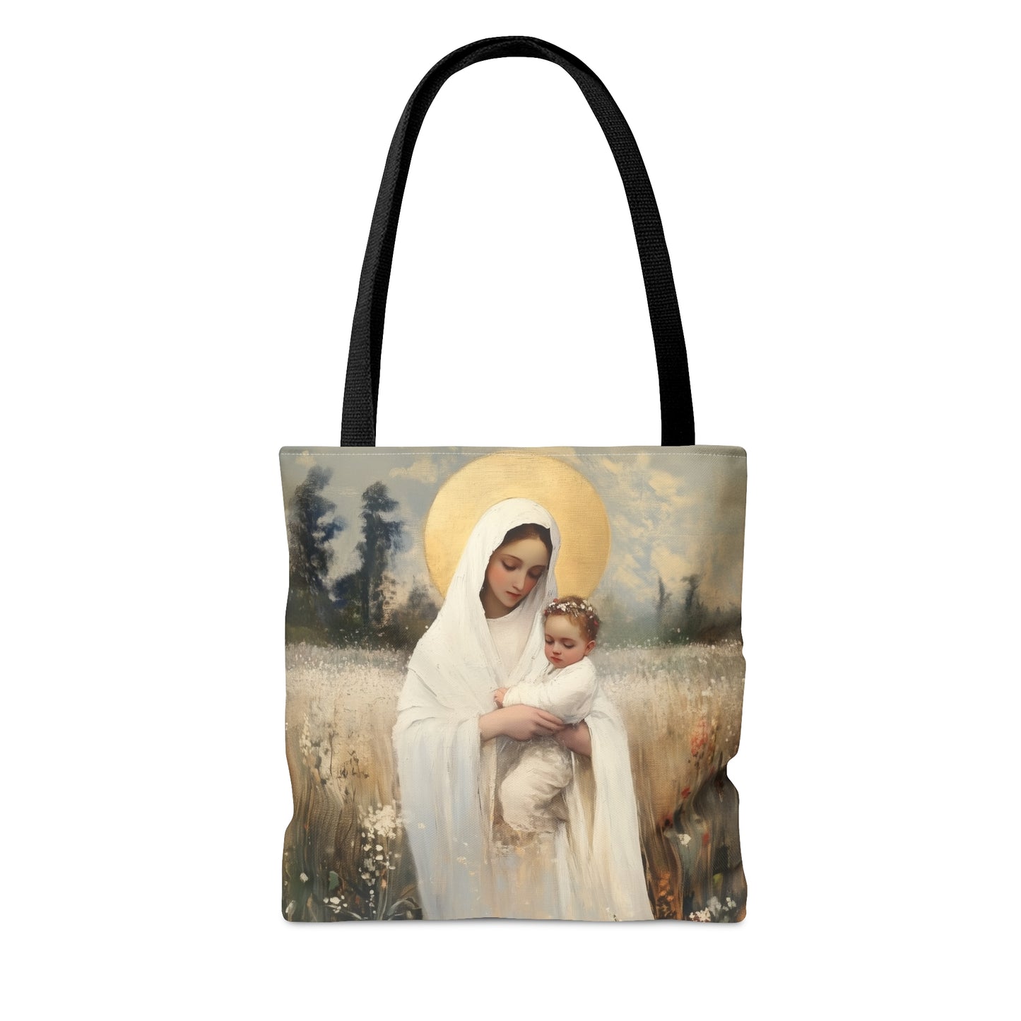 Our Lady of the Prairie - Tote Bag - Large Medium Small Faith Art Bag - Bible Study Faith Purse - Double Sided