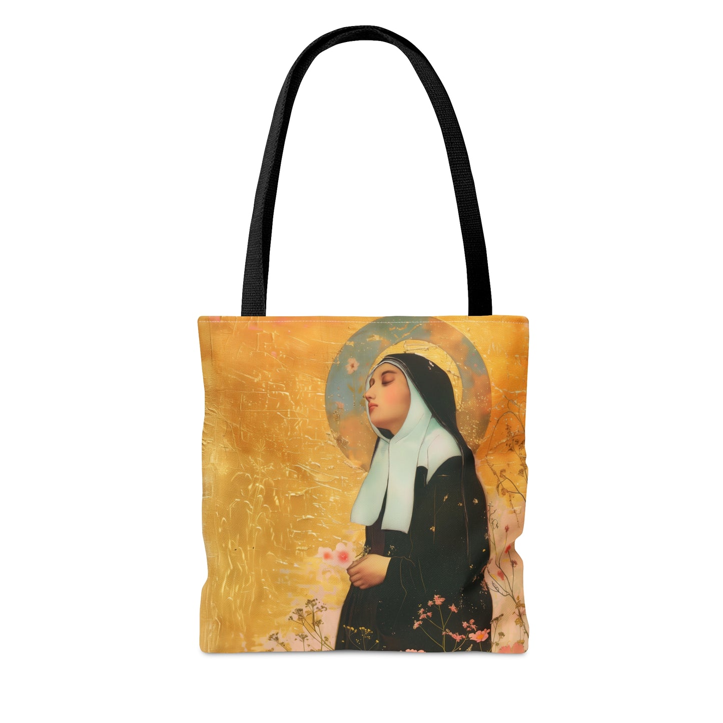 Saint Bernadette Tote Bag - Large Medium Small Faith Art Bag - Catholic Faith Purse - Double Sided