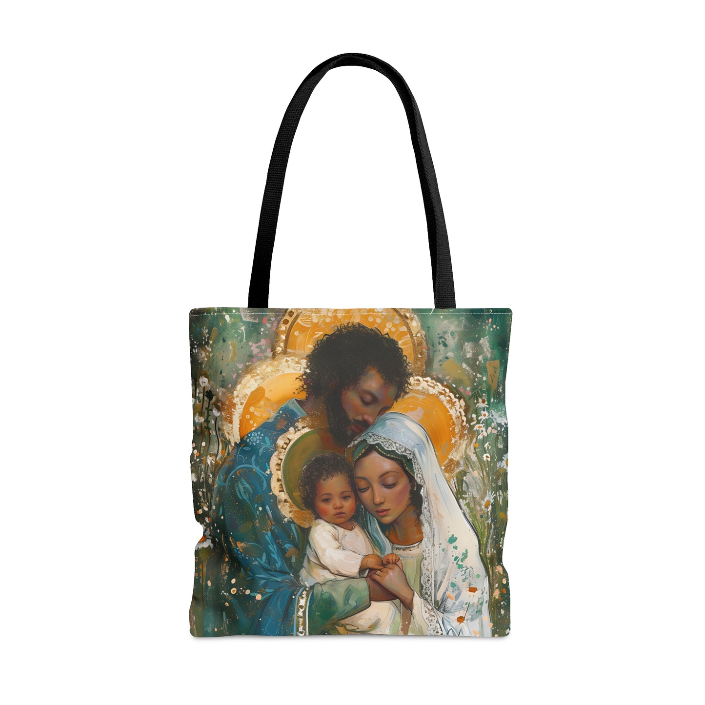 Sacred Sanctuary - Mary, Joseph, and the Infant Jesus Tote Bag - Large Medium Small Faith Art Bag - Holy Family Purse - Double Sided