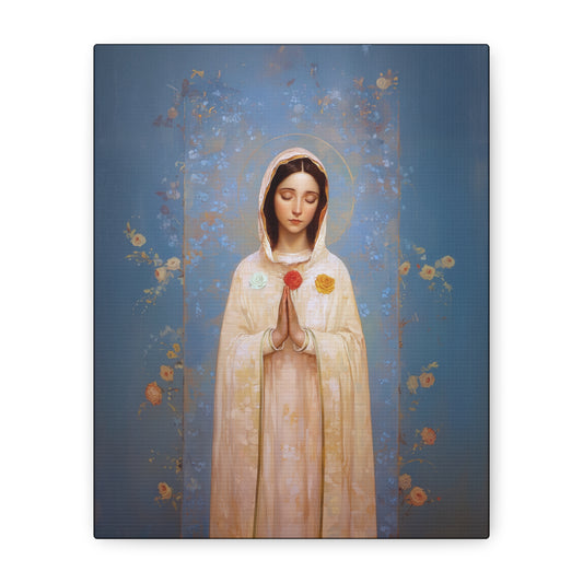 Rosa Mystica - Mystical Rose - Mother Mary - Marian Art - Gallery Wrapped Canvas - Print - Catholic Art Print