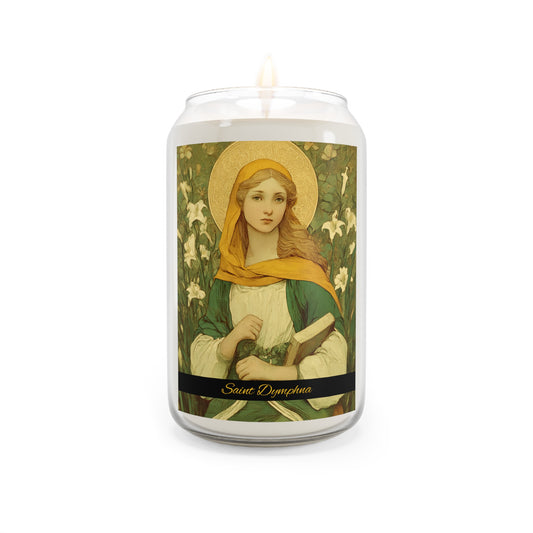 Saint Dymphna - Scented Prayer Candle, 13.75oz - Tall Size - Religious Prayer Candle - Catholic Art