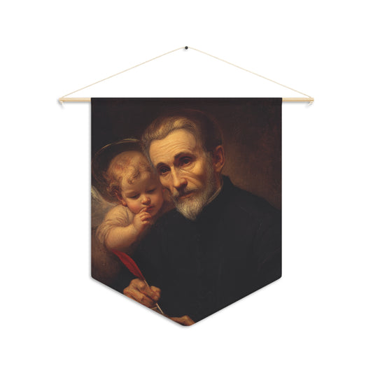 Saint Peter Canisius - Wall Banner / Wall Hanging - Christian Art - Prayer room - 18" x 21"