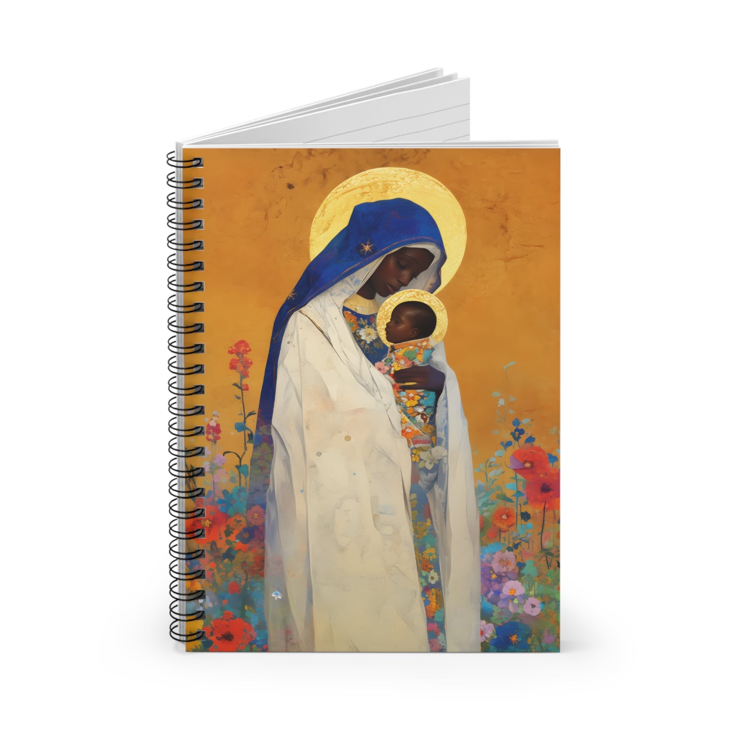The Divine Embrace- Our Lady of Kibeho's Love Sanctified Souls Art - Religious - Spiral Notebook - Ruled Line - Religious art