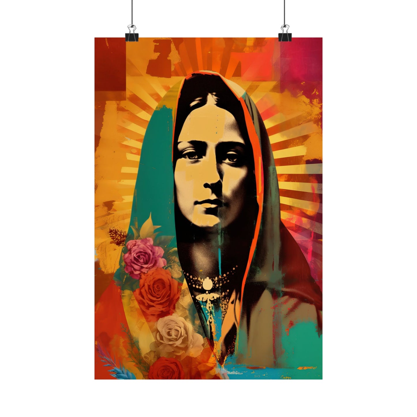 Radiant Guadalupe  - Sanctified Souls Print - Multiple Sizes - Premium Matte Vertical Posters - Our lady