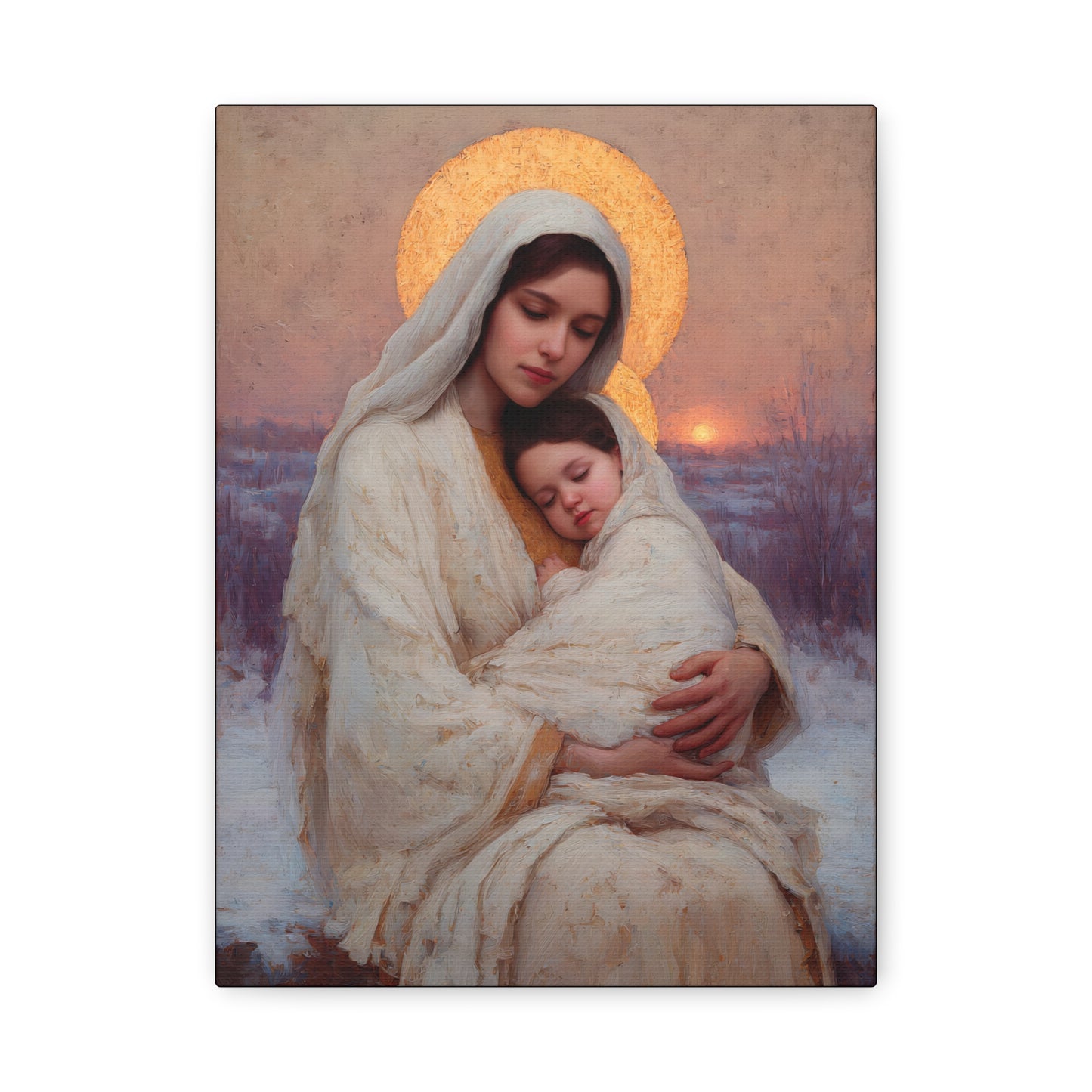 The Love That Stays - Mother Mary and the Christ Child - Gallery Wrapped Canvas - Print - Religious Art for your Home - Catholic Art Print