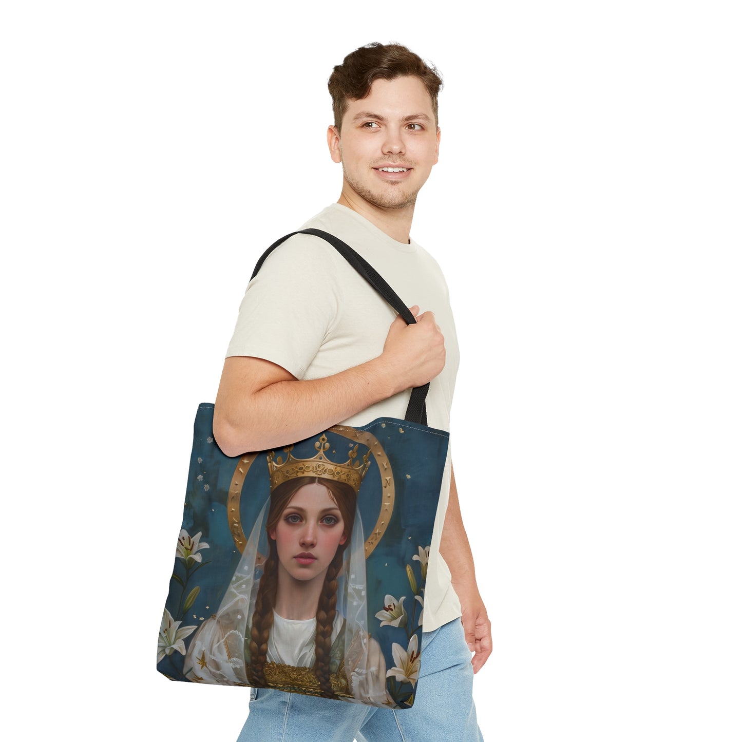 Saint Isabel of France Tote Bag - Three sizes - Large Medium Small Faith Art Bag - Catholic purse - Double Sided - Patron Saint Art