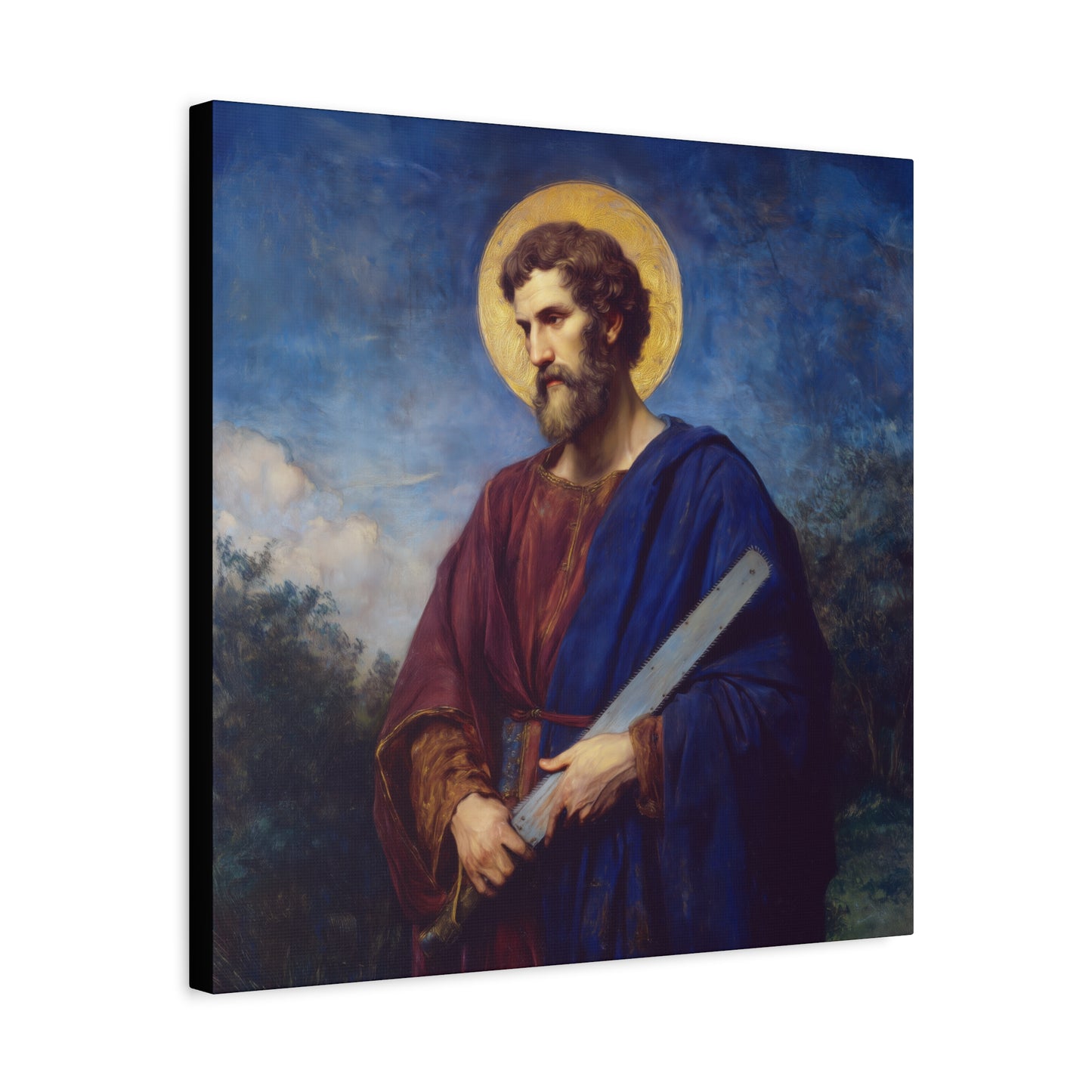 Saint Simon the Apostle  - Gallery Wrapped Canvas - Print - Religious Art for your Home - Catholic Art
