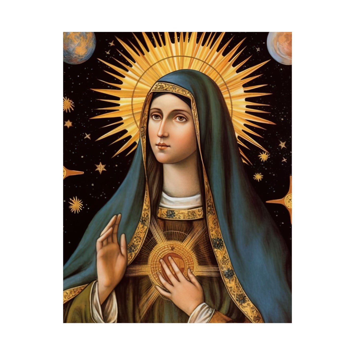 Saint Clare of Assisi - Sanctified Souls Print - Multiple Sizes - Premium Matte Vertical Posters
