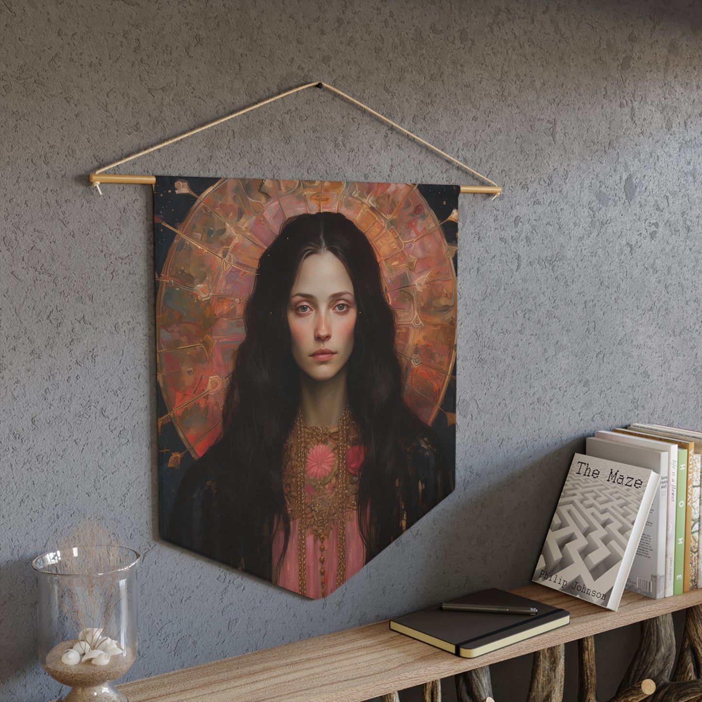 Saint Susanna Wall Banner / Wall Hanging - Prayer room art - Catholic Home Art - Large Saint Art - 18" x 21"