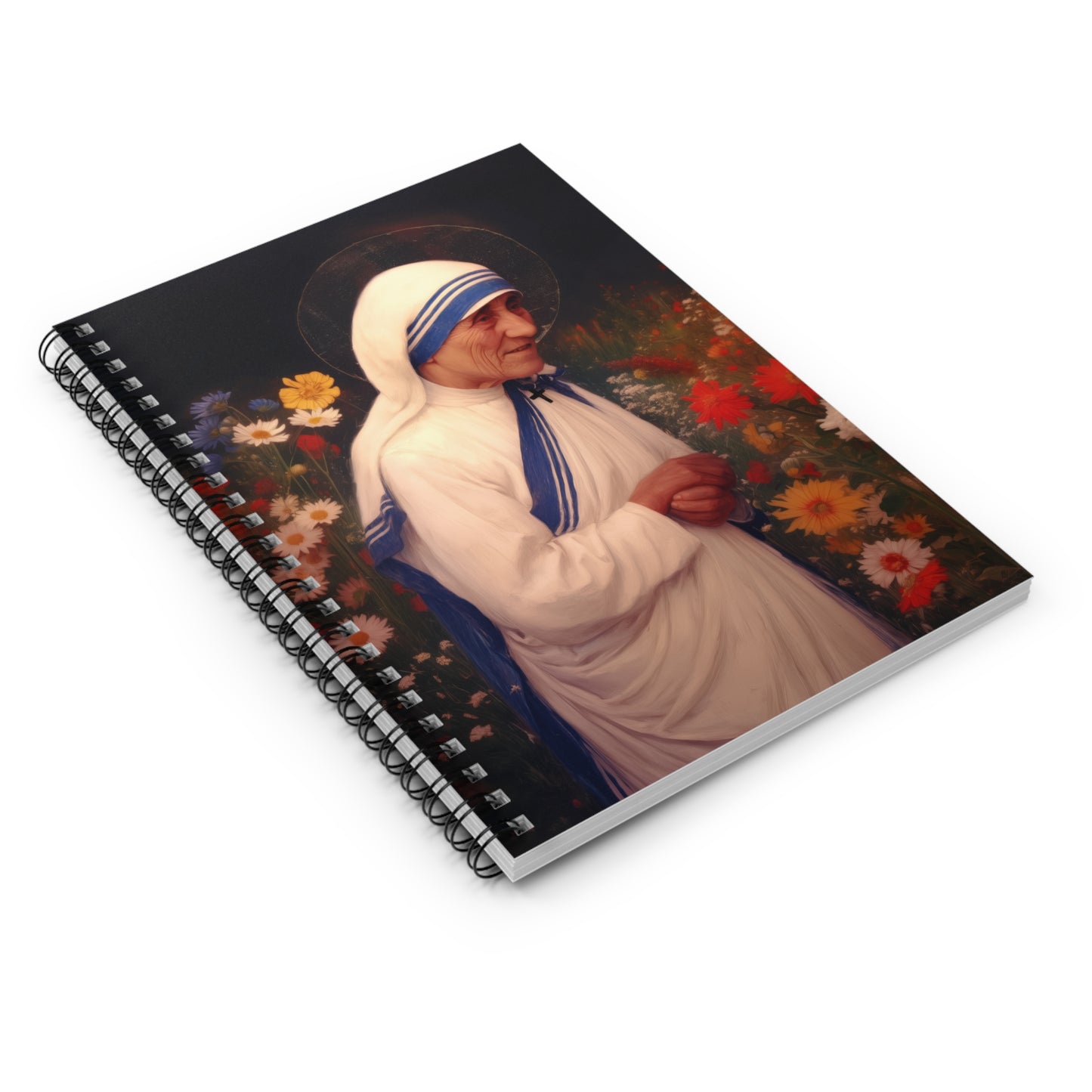 Saint Teresa of Calcutta - Sanctified Souls Art - Religious Based Notebook - Spiral Notebook - Prayer journal