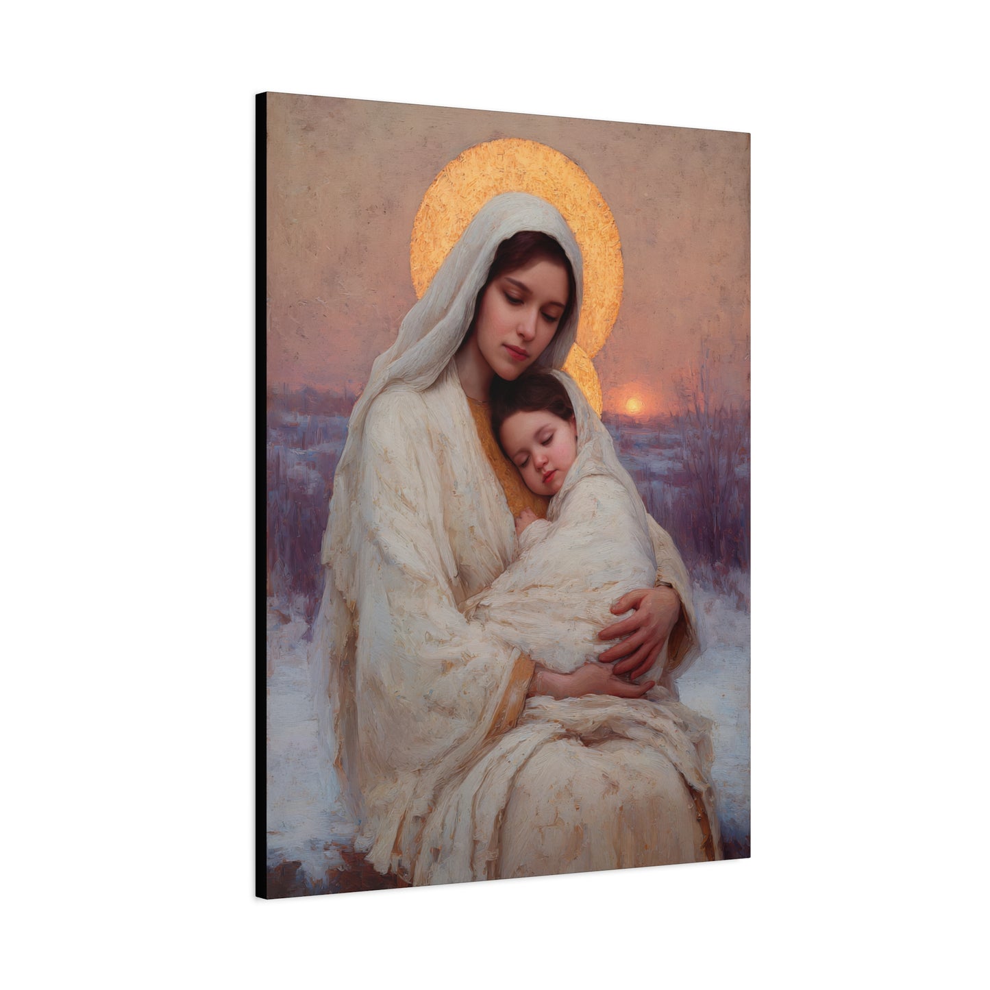 The Love That Stays - Mother Mary and the Christ Child - Gallery Wrapped Canvas - Print - Religious Art for your Home - Catholic Art Print