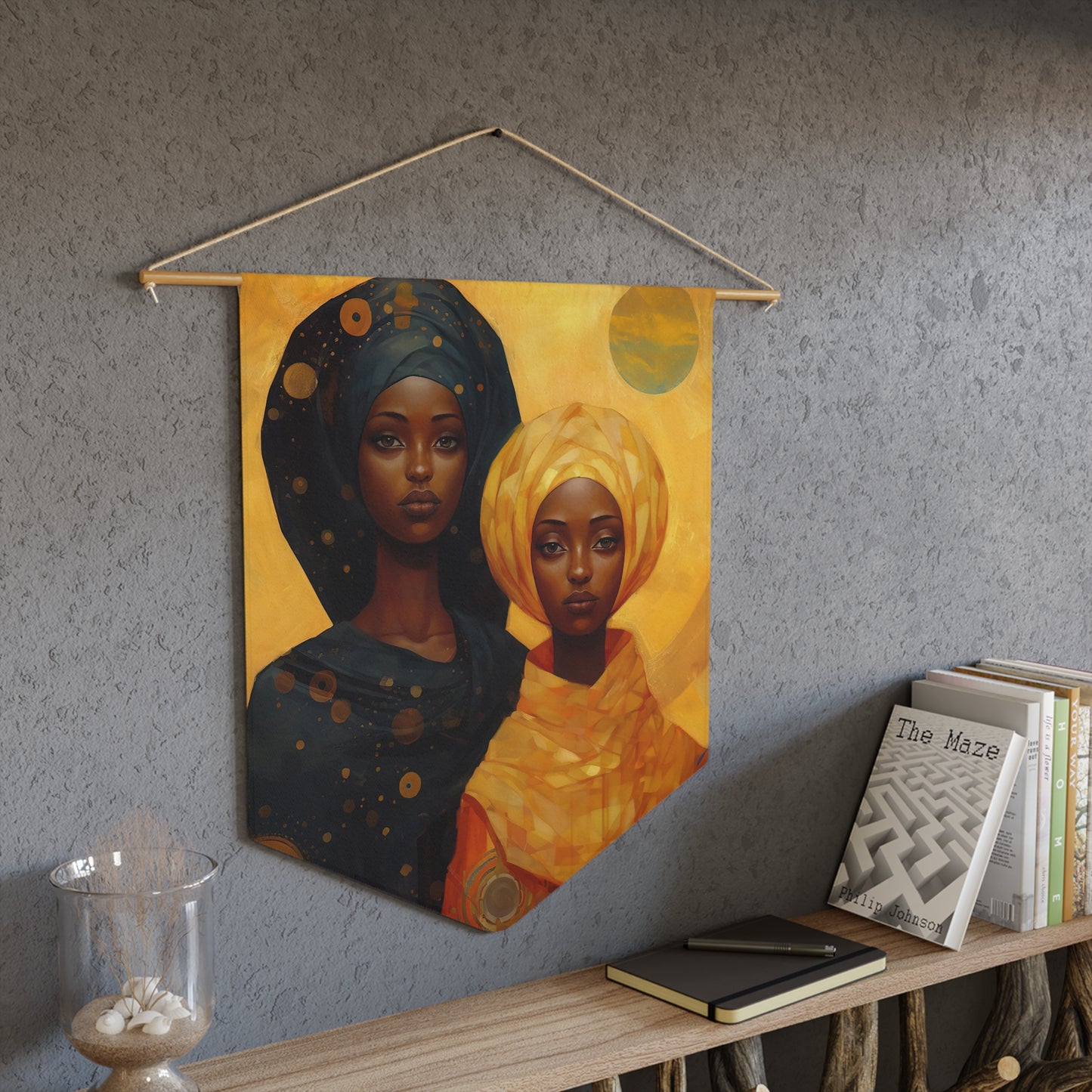 Saint Perpetua and Saint Felicity Wall Banner / Wall Hanging - Prayer room art - Catholic Home Art - Large Saint Art - 18" x 21"