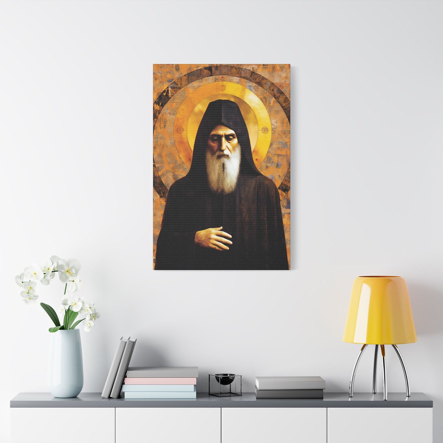 Saint Charbel Makhlouf Canvas Print - Multiple Sizes - Catholic Home art - Museum Wrapped Canvas - Sanctified Souls Print - Saint Sharbel