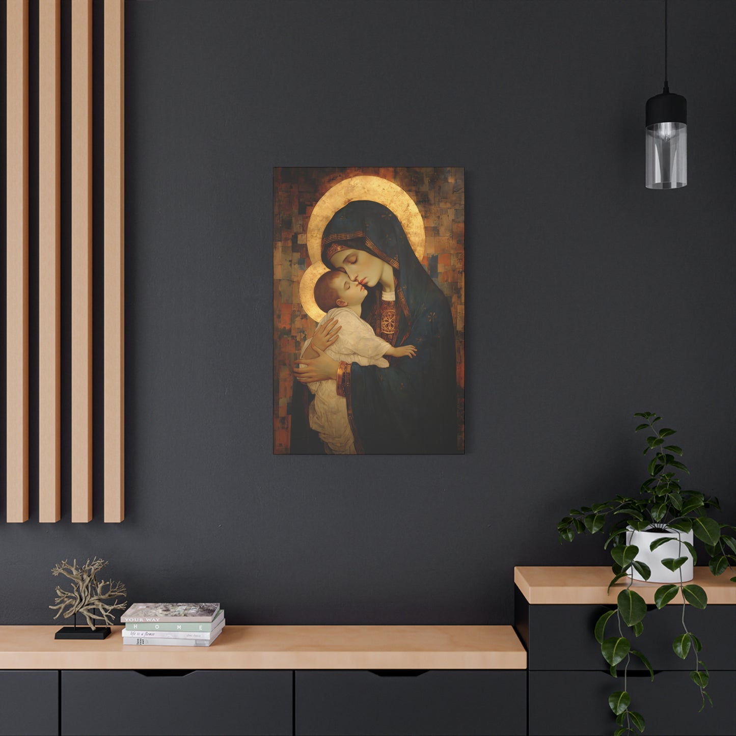 Mother of Mercy - Museum Wrapped Canvas - Sanctified Souls Print - Religious Art for your Home - The Virgin Mary and The Christ Child