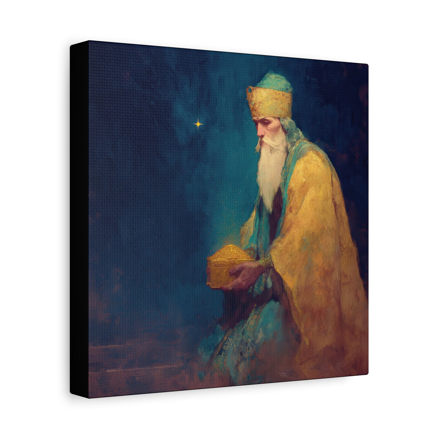 Caspar and the Offering of Worship - 3 Wise Men - Gallery Wrapped Canvas - Print - Religious Art for your Home - Catholic