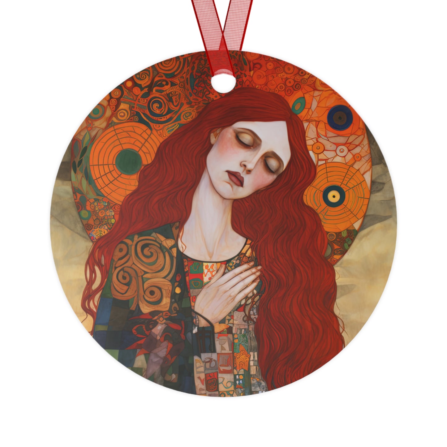 Mystery of Mercy Saint Mary Magdalene Metal Ornament - Religious Holiday Christmas Ornament and Keepsake - Double sided - Prayer Ornament
