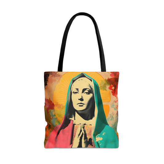 Mary Mother of God Tote Bag - Catholic faith inspired carry-all purse - day to day bag - Mary the Blessed Virgin - Double Sided