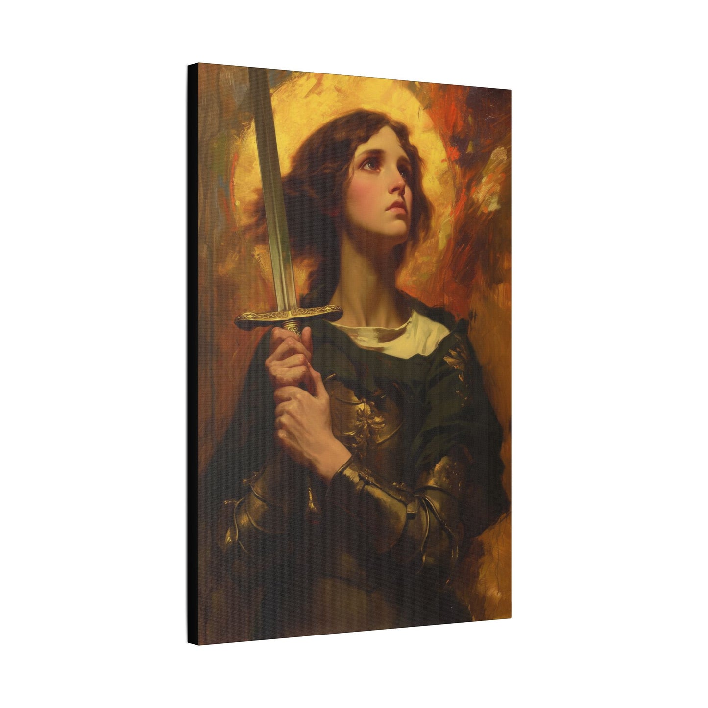 Portrait of Saint Joan of Arc - Museum Wrapped Canvas - Sanctified Souls Print - Religious Art for your Home